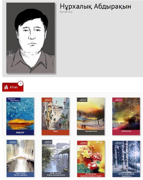On the site http://kitap.kz/ the works of the senior lecturer of the Chinese studies Department Nurkhalyk A.Abstracts of the books are available online, as well as the full text of the books.Among the published works - vocabularies, teaching materials, an