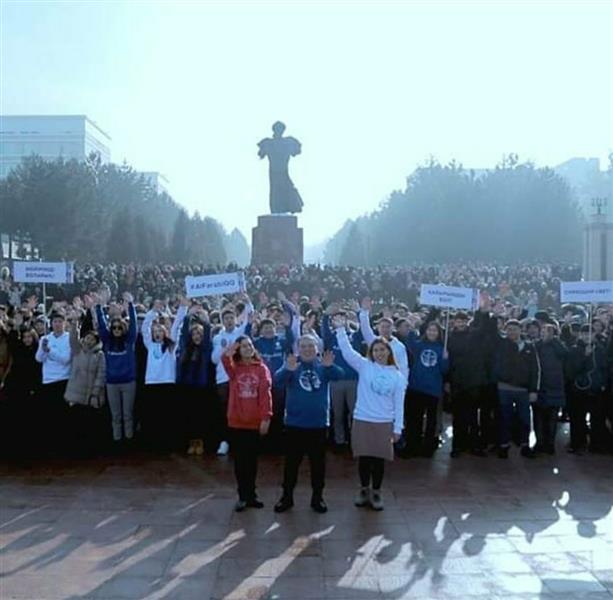 Students of Al-Farabi Kazakh National University held a large flash mob, launching a 